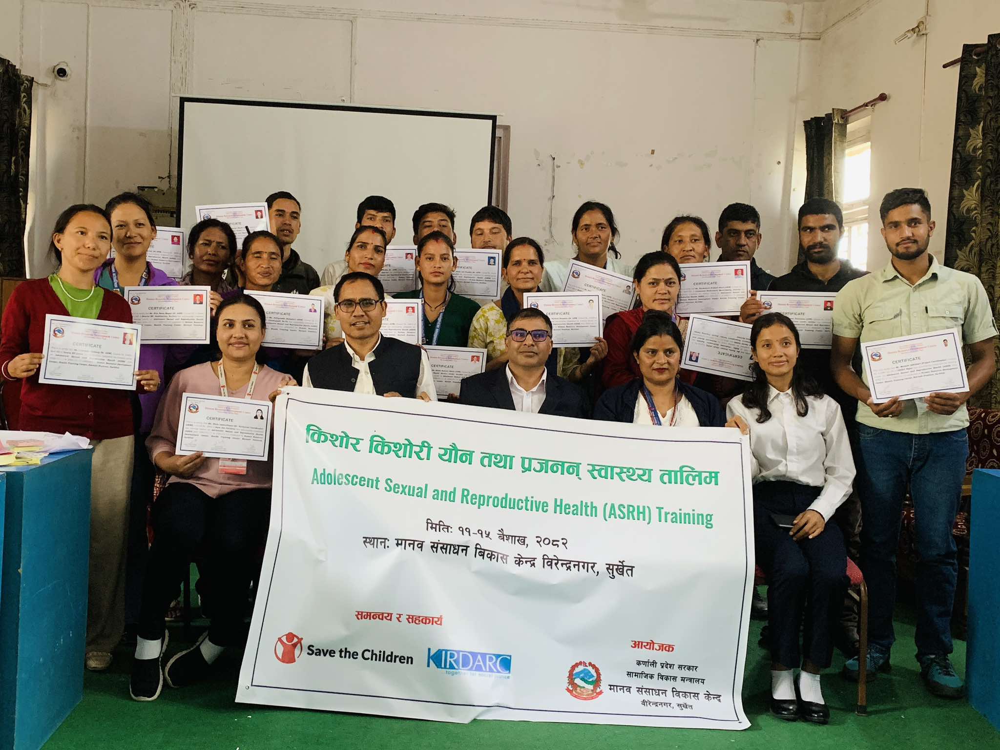 Five-Day Adolescent Sexual and Reproductive Health (ASRH) training conducted at Birendranagar, Surkhet.